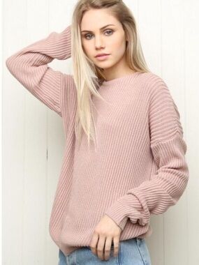Brandy Melville Light Pink Ollie Knit Sweater